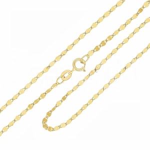 18K Solid Gold Chain / 18K Solid Gold 45 cm Mirror Chain in Yellow Gold - Made in Italy