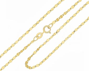 18K Solid Gold Chain / 18K Solid Gold 45 cm Mirror Chain in Yellow Gold - Made in Italy