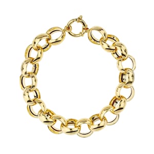 18K Gold Bracelet / Rolo Link Bracelet, 18K Yellow Gold Bracelet, Bracelet for Women, Women's Gold Bracelet, Italian Handmade Bracelet