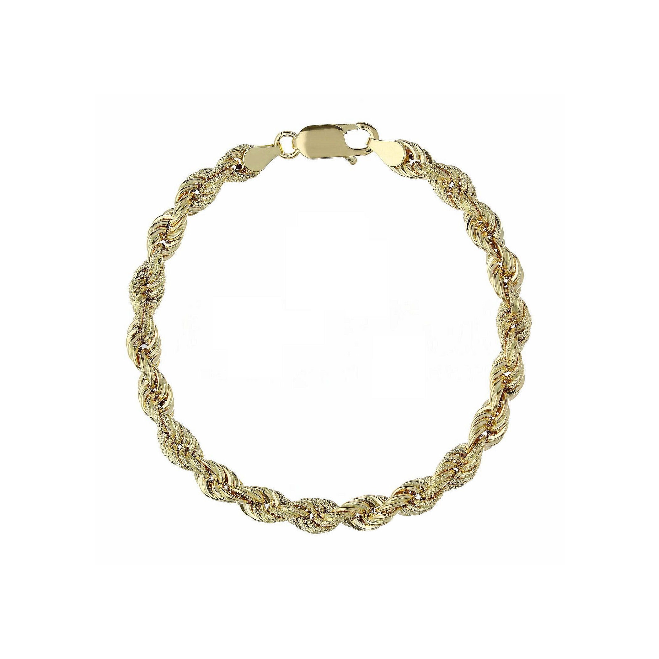 18k Gold Bracelet • 18KT Gold Hollow Rope Bracelet Satin in Yellow Gold • Gold Italian Bracelet • Real Gold Bracelet • Made in Italy