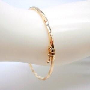 Women's 18KT yellow gold hoop bracelet - 18K Yellow Gold Bracelet - Bangle Bracelet - Gold Hoop bracelet • Italian Jewelry image 2