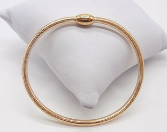 18K Gold Women's Tubular Sock • 18k Gold Bracelet Women's Elastic Sock Model Bracelet, with Nugget • Italian Design