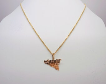 18k Gold Sicily Pendant with Laser Necklace - Sicilian Gold Charm and Chain - Sicily Pendant with chain - Gift for Her - Italian Jewelry