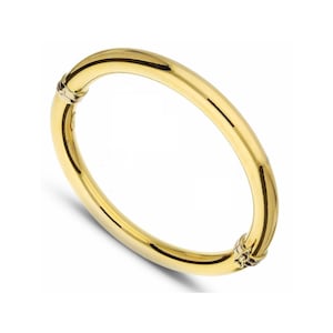 18K Gold Bangle Bracelet - 8 mm Thick - Real 18K Yellow Gold Bracelet - Gold Bangle For Women - 18K Gold Rigid Bracelet - Handmade in Italy