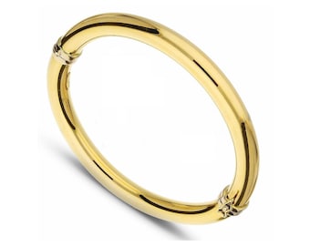 18K Gold Bangle Bracelet - 8 mm Thick - Real 18K Yellow Gold Bracelet - Gold Bangle For Women - 18K Gold Rigid Bracelet - Handmade in Italy