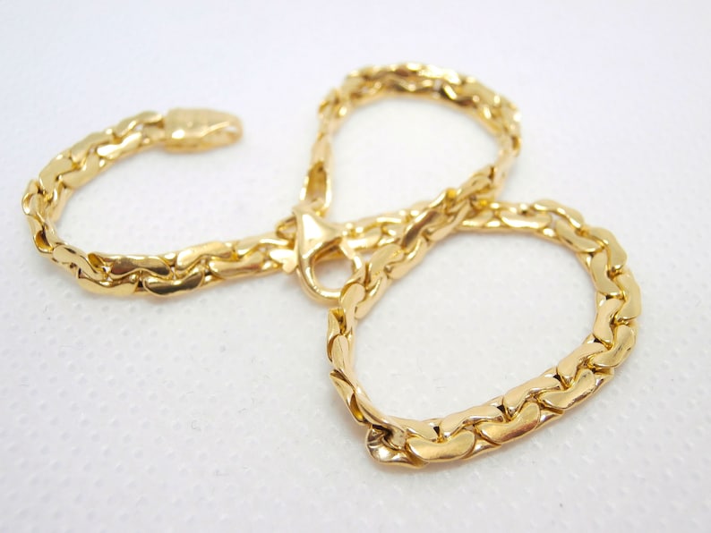750 gold bracelet, Snake bracelet, polished cobra mesh bracelet and plate. Length 19 cm, Width 3 mm - Handmade in Italy. image 6