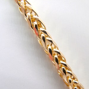18 Karat Goldkette, 18 KT Fuchsschwanzkette / quadratischer Abschnitt, 2,2 mm breit, 50 cm. Länge für Männer/Frauen/Geschenk für sie/ihn! - Hergestellt in Italien