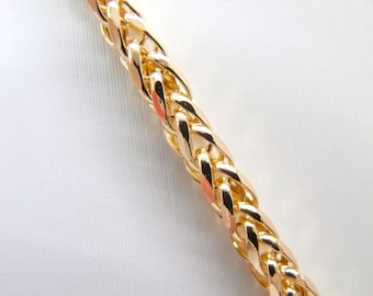 18K Gold Chain 18KT Foxtail Chain / square section 2.2 mm wide 50 cm. of length For Men/Woman/Gift For Her/Him! - Made in Italy