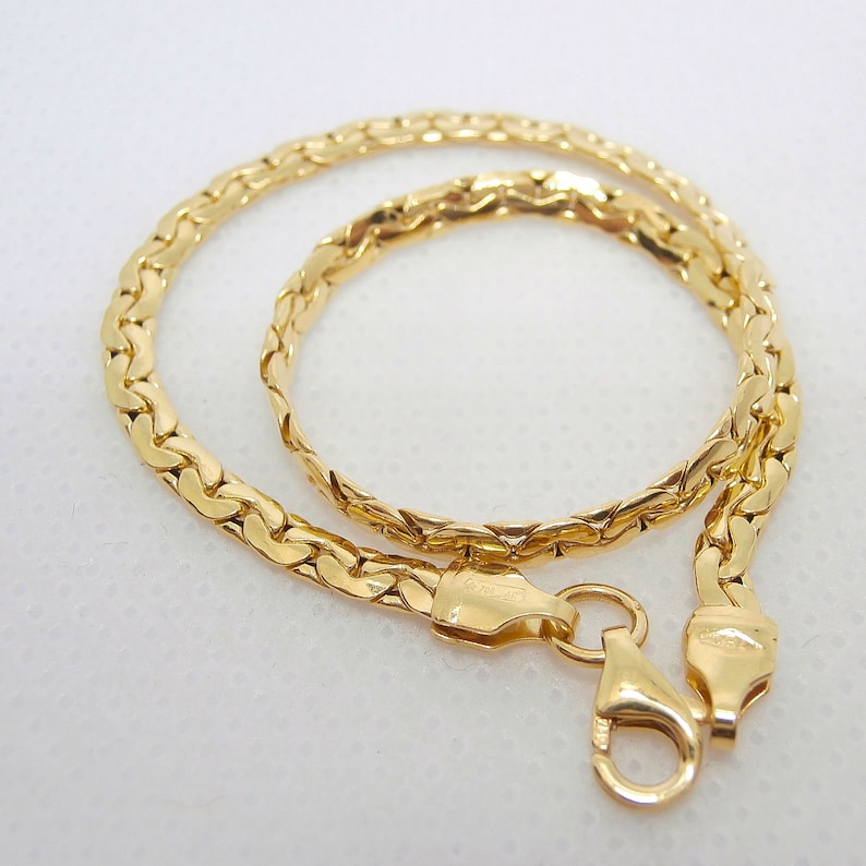 750 gold bracelet, Snake bracelet, polished cobra mesh bracelet and plate. Length 19 cm, Width 3 mm - Handmade in Italy. image 1