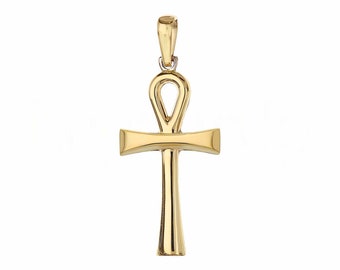 18K Gold Ankh Cross Pendant / 18K Gold Men's Cross Pendant / 18k Gold Cross Ansata for Men / Handmade in Italy! - Gift For Him