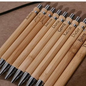 Kugelschreiber Personalisiert Bambus Stift Graviert Personalisiertes Geschenk Neue Farbe Bild 6