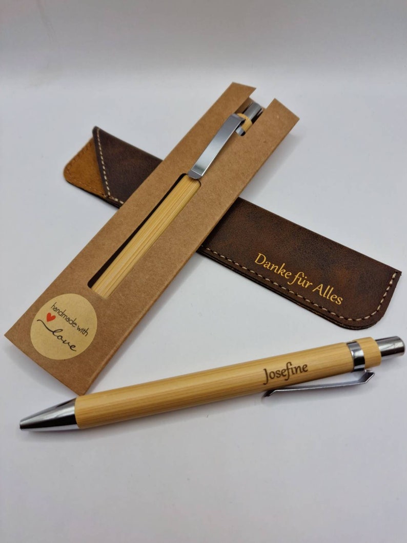Kugelschreiber Personalisiert Bambus Stift Graviert Personalisiertes Geschenk Neue Farbe Bild 1