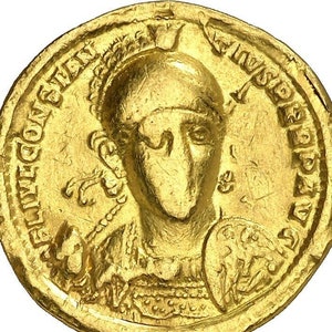 GOLD Emperor Constantius II 337-361AD solidus coin|Authentic Roman coin|Ancient artifact|24K gold coin|good Quality|Collection Centrepiece|
