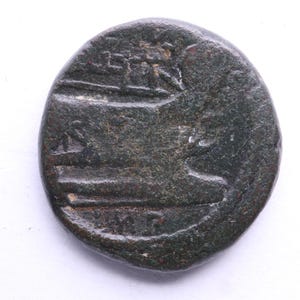 Pompey the Great Bronze coin minted in 43-36 BC|Authentic Roman coin|Ancient artifact Galley|History Gift Very rare