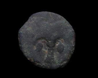 Moneda de bronce de Cartago, siglo III a. C./Auténtica moneda cartaginesa antigua/Moneda griega de bronce/Guerra púnica