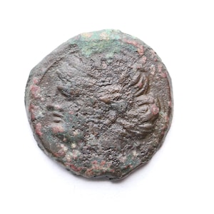 Carthage, Carthage 203-201 av. J.-C. très rare | Pièce de monnaie grecque antique véritable | Art grec romain | Pièce de monnaie grecque en bronze | Seconde pièce de monnaie de la guerre punique