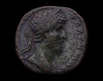 Pièce SESTERTIUS de l'empereur Lucius Verus 161-169AD | GRANDE PIÈCE | Pièce de monnaie romaine authentique | Artéfact antique | Cadeau d'histoire
