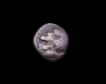 OBOL Miletos plata 450-400 a. C./Auténtica moneda griega antigua auténtica/Arte griego/Moneda griega de plata/León
