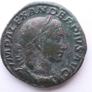 Severus Alexander 222-235AD Sol invictus Sestertius| | Authentic Roman coin| 1800 years old!
