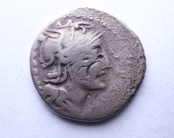 SÉNATEUR M. Sergius Silus 116-115 av. Pièce d’argent Roma| Denier de la République romaine| Pièce romaine authentique| Artefact ancien| Cadeau d’histoire