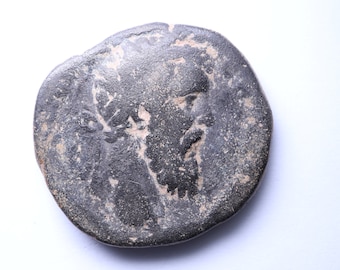 Didius Julianus Sestertius Authentieke oude Romeinse munt|Man die het Romeinse rijk kocht|193AD| Antiek artefact uiterst zeldzaam