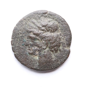 Carthage, Carthage 203-201 av. J.-C. très rare | Pièce de monnaie grecque antique véritable | Art grec romain | Pièce de monnaie grecque en bronze | Seconde pièce de monnaie de la guerre punique