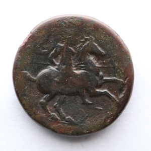 Hieron II (275-215 v.Chr.) Sicilië, Syracuse|Antieke echte Griekse munt|Romeinse Griekse kunst|Bronzen Griekse munt|Sicilië