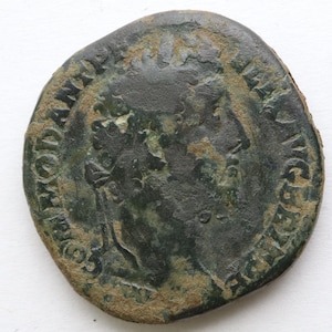 Commodus Roman coin Authentic Ancient Roman coin|Bad emperor Sestertius|180-192AD|Real Roman coin| Antique artifact History gift