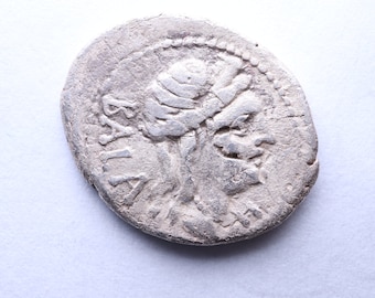 SÉNATEUR C. Allius Bala 92 BC Pièce d’argent Diana| République romaine Denarius| Pièce romaine authentique| Artefact ancien| Cadeau d’histoire