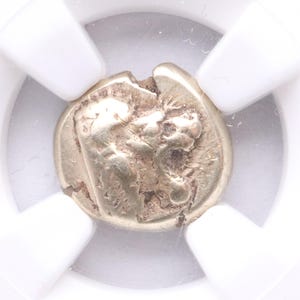 NGC Hecte Lesbos 5th century BC|Electrum|Rare|Authentic Antique real genuine Greek coin|Greek art|Greek coin|Lion
