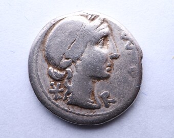 SENATOR Man. Aemilius Lepidus, 114-113 v.Chr. Zilveren munt ZELDZAAM|Romeinse Republiek Denarius|Authentieke Romeinse munt|Oud artefact|Geschiedenisgeschenk