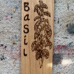 Basil plant identification stake
