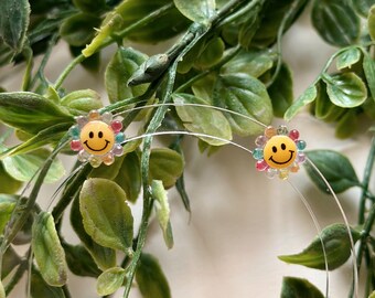 Rainbow Happy Face Stud Earring, Teen Jewelry, Summer Earring, OBX, OBX Jewelry, Gift for Her, Birthday, Graduation, Just Because, Pride