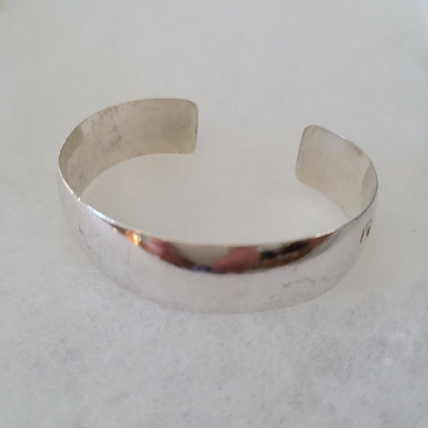 Vintage Sterling Silver Cuff Bracelet. Sturdy and Quality.