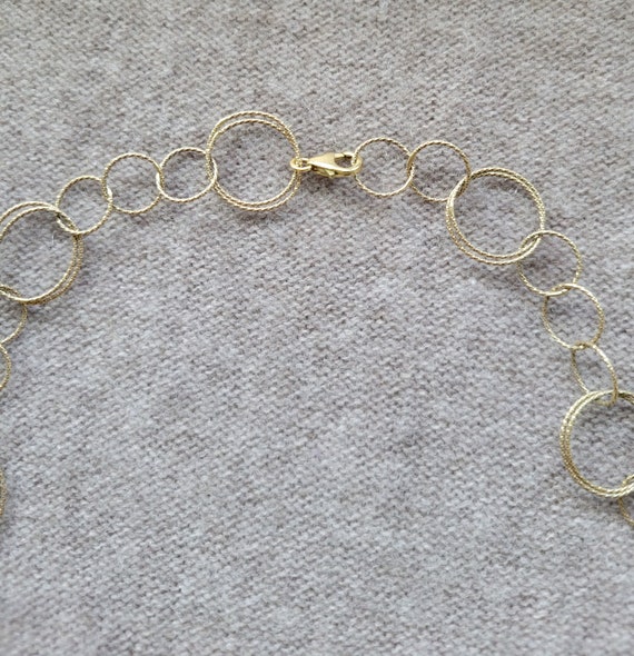 Goldfilled delicate ring-loop chain necklace with… - image 4