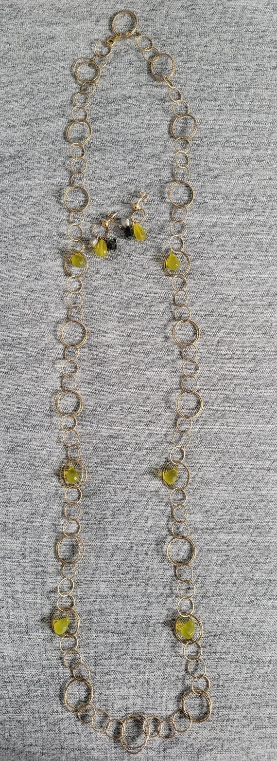 Goldfilled delicate ring-loop chain necklace with… - image 5