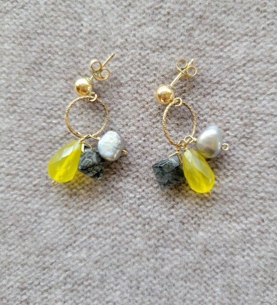 Goldfilled delicate ring-loop chain necklace with… - image 3