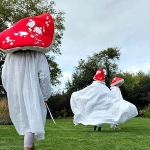 Fly agaric mushroom hat in pure cotton for Halloween or Carnival