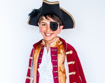 Manteau pirate en velours Captain Hook