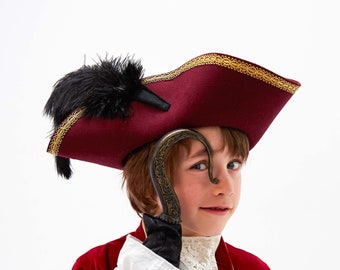 Dreispitz Piratenhut für Seeräuber und Piratenkapitäne zu Halloween und Fasching