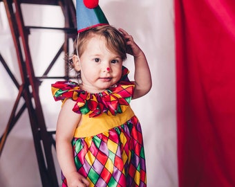 Bunter Baby Zirkus Clown Strampelanzug für Karneval und Fasching