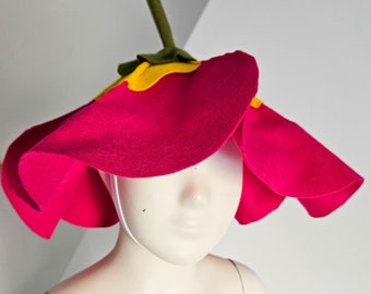 Primrose Flower Petal Hat in wool felt