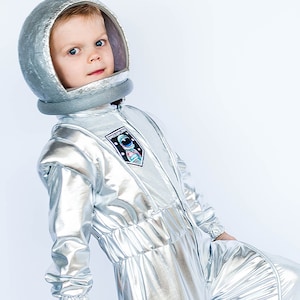 Déguisement d'astronaute pour enfant | Combinaison spatiale de cosmonaute | Explorateur de l'espace | Costume argent chromé | Halloween | Journée mondiale du livre | L'homme sur la lune