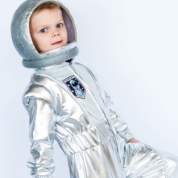 Kids Astronaut Costume | Cosmonaut Space Suit | Space Explorer | Silver Suit | Halloween | World Book Day | Man on the Moon