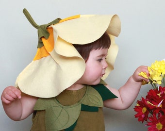 Primrose Flower Petal Hat in wool felt