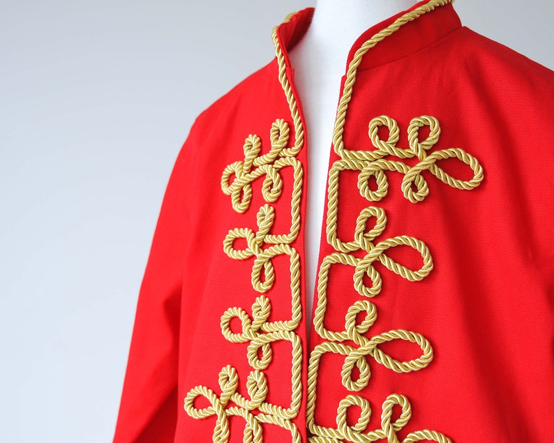 Kids Circus Ringmaster Costume Showmaster JACKET and TROUSERS in pure cotton with gold braiding image 4