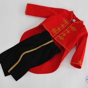 Kids Circus Ringmaster Costume Showmaster JACKET and TROUSERS in pure cotton with gold braiding image 7