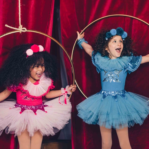 Costume de ballerine de cirque et d'acrobate pour enfants avec tutu et justaucorps