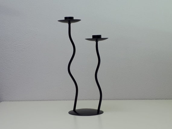 Squiggle Wrought Iron Candlesticks Modern Style Home Decor Wavy