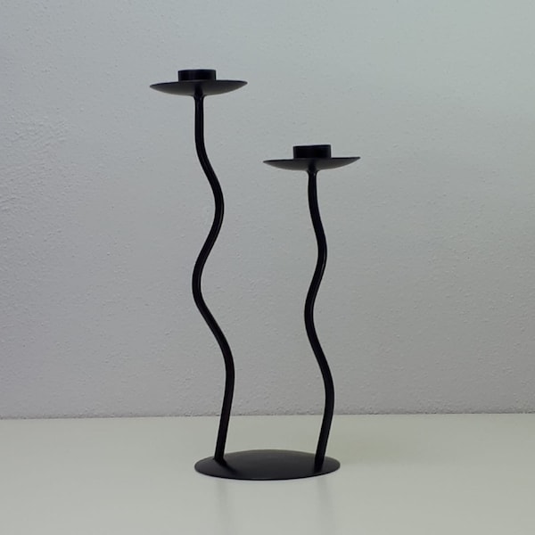 Squiggle wrought iron candlesticks modern style home decor wavy shape candle holders 35cm height